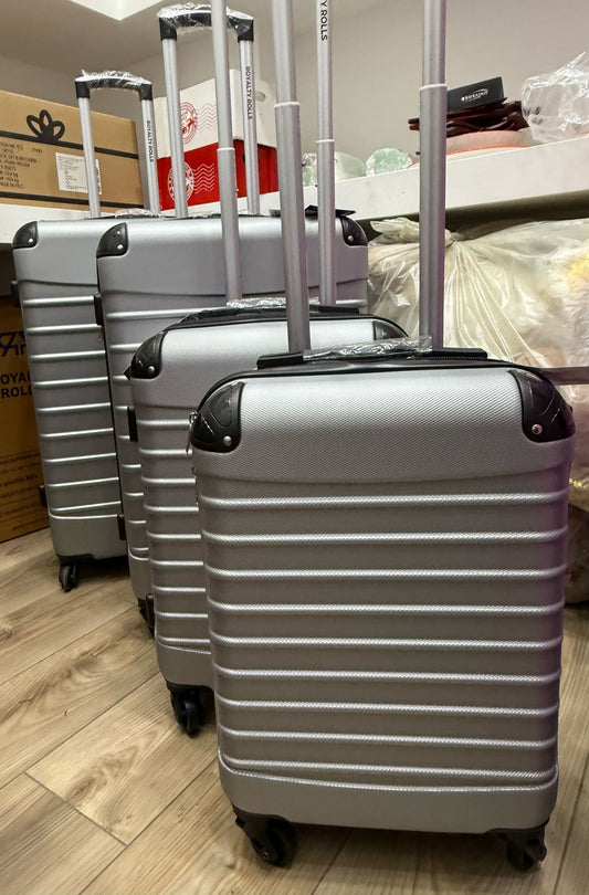 Kit 4 Valigie Trolley RoyaltyRolls Silver